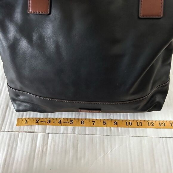 Fossil Vintage Classic Black and Brown Shopper Tote Shoulder Bag - Picture 11 of 14